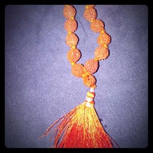 Natural Rudraksha Mala Prayer Beads Necklace